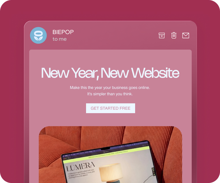 A newsletter that showcases Wix’s abilities.