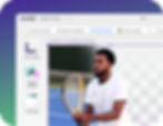 Lo strumento Rimuovi sfondo si apre con l'immagine di un tennista, mentre lo sfondo dietro di lui viene rimosso.