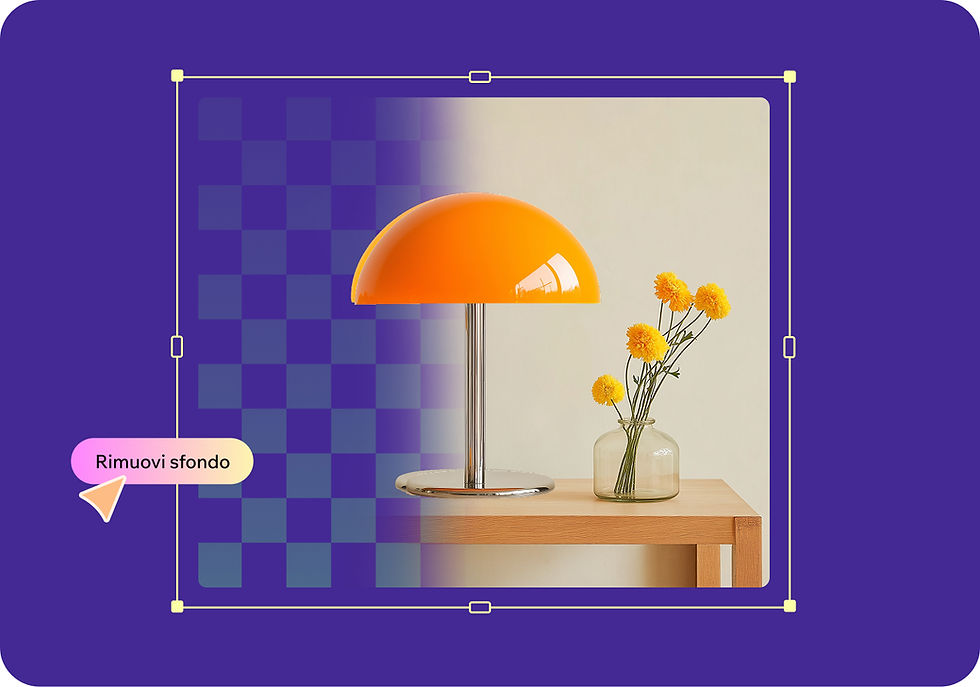 Una lampada su un tavolo con lo sfondo dell'immagine rimosso.