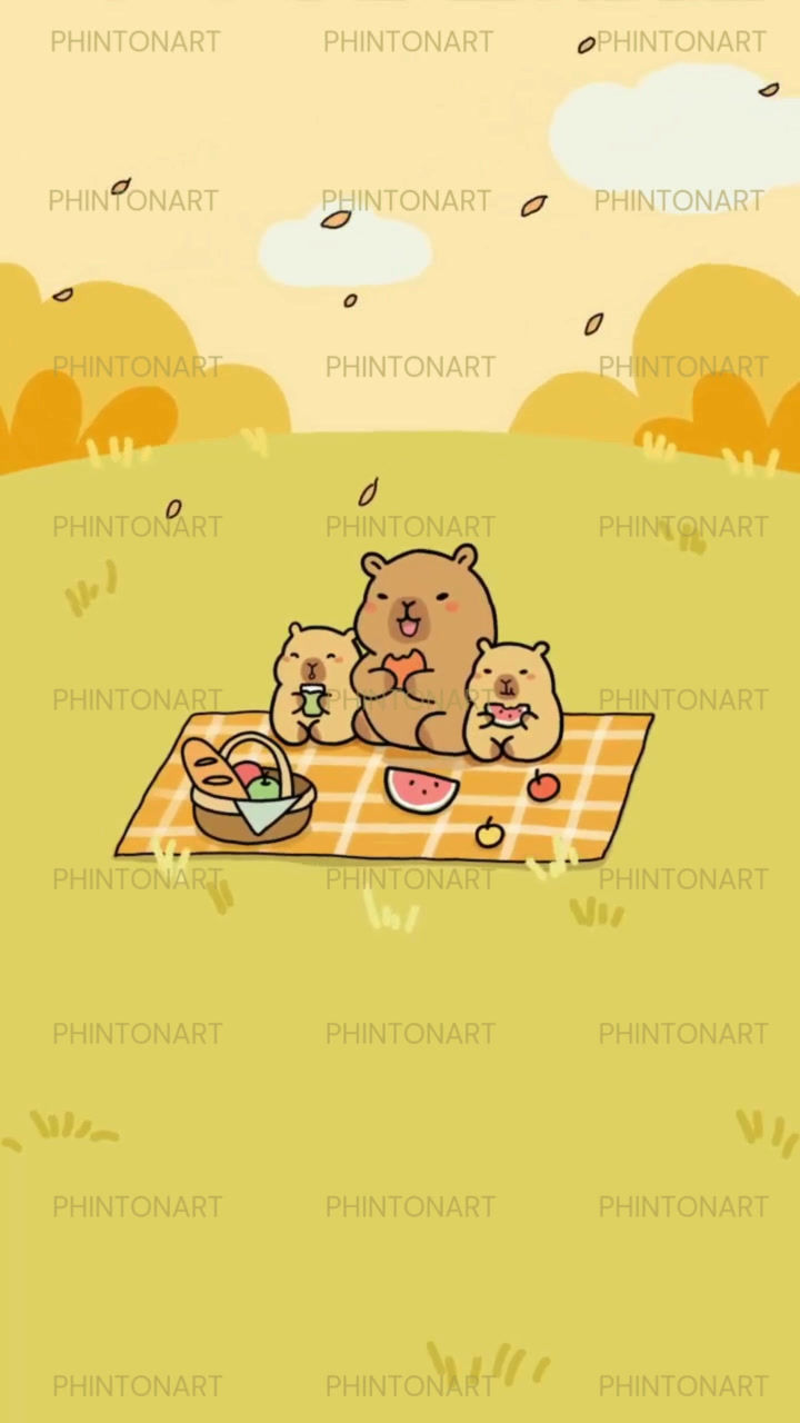 縮圖：Animated Fall Picnic With Cute Capybaras| Capu Life Series