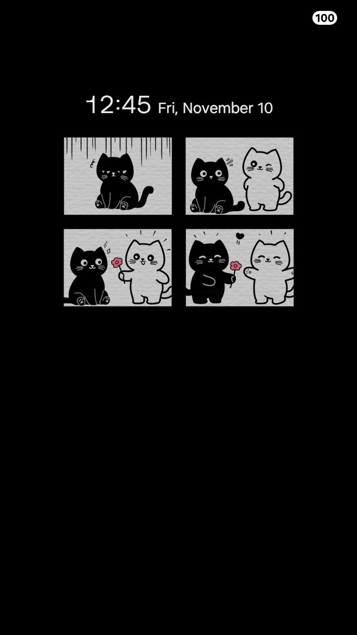 縮圖：Black & White Cat ♥ Comic Friendship Vibes | Kawaii Life Series