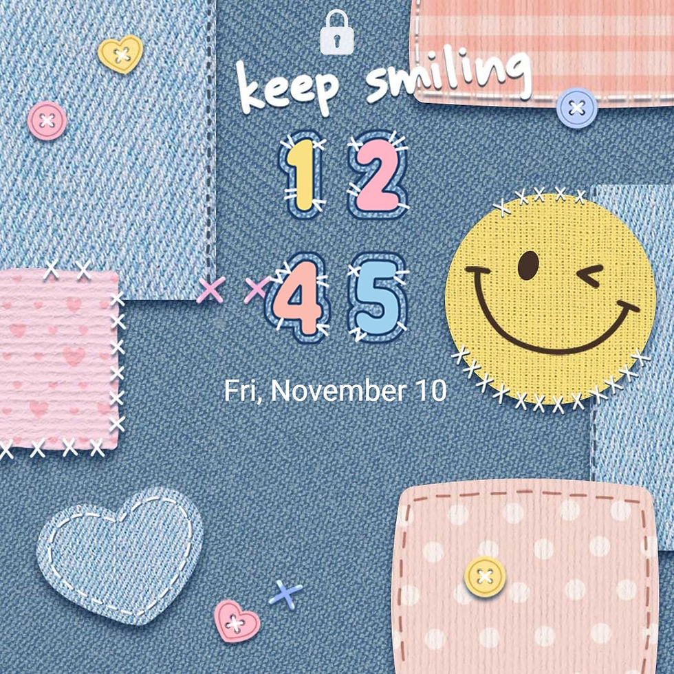 縮圖：Cute Happy Smile ♥ Blue Denim Patchwork
