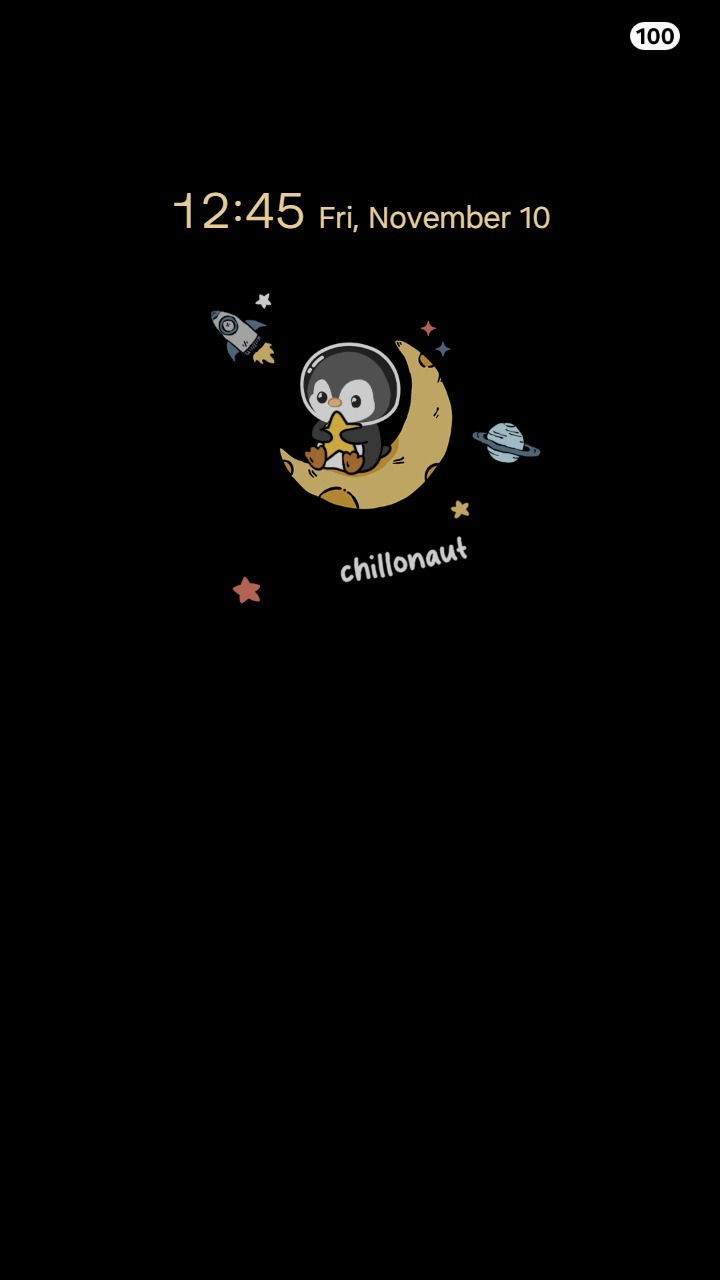 縮圖：Animated Cute Penguin Drifting In Space Dreams (Video)