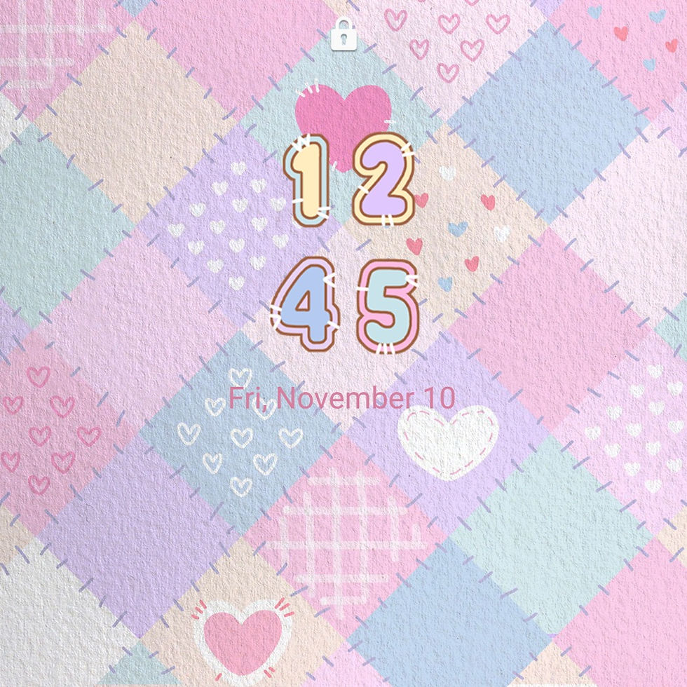 Thumbnail: Patchwork Of Love Hearts | Pastel Dream Series