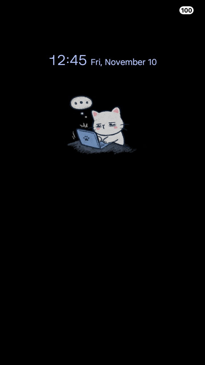縮圖：Crayon Ink ♥ Cute White Kitten Working