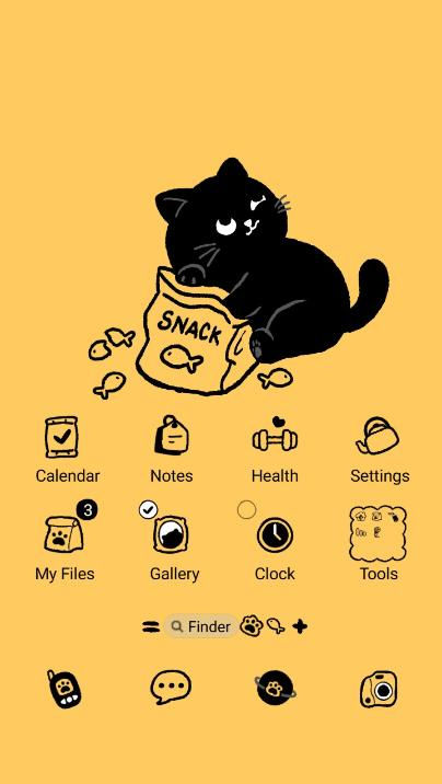 Chubby Black Cat With Fishy Snack