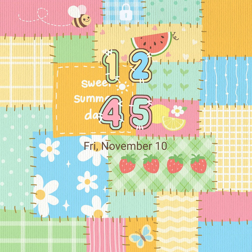 Thumbnail: Colorful Summer Fruit Patchwork ♥ Bumblebee And Butterfly