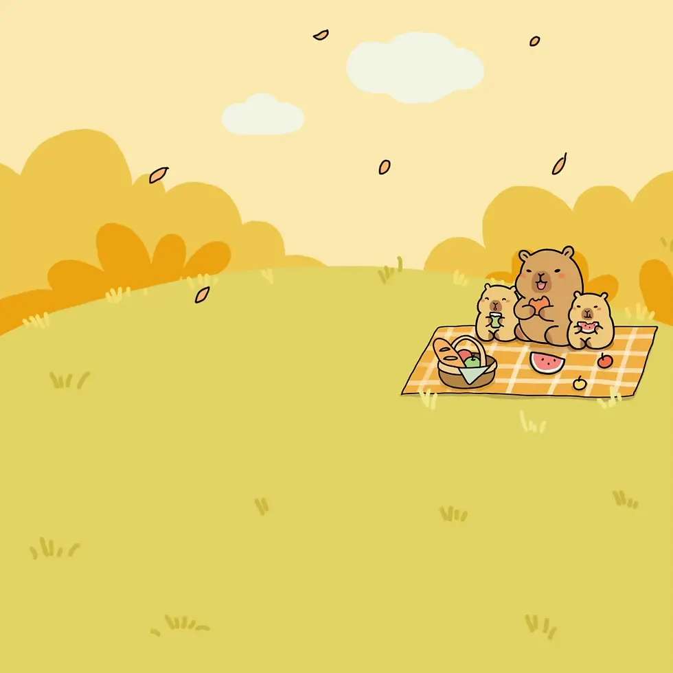 縮圖：Animated Fall Picnic With Cute Capybaras| Capu Life Series