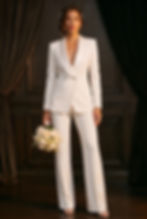 BONDA - Elegant Off White Bridal Pantsuit