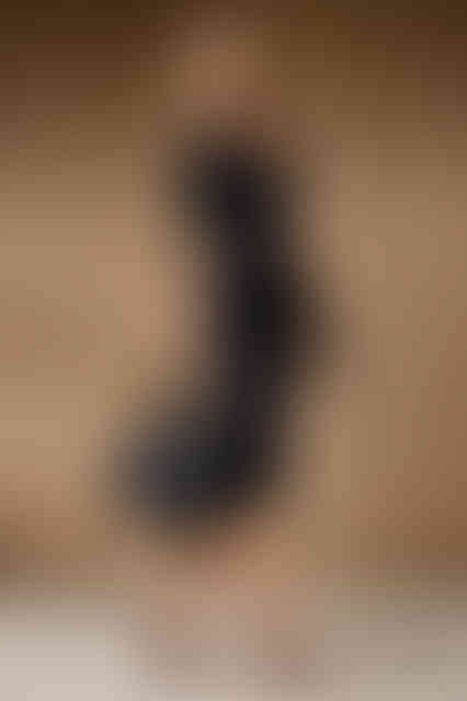 SCARLETT black fitted sheath wrap dress with sleeves