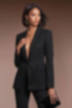 JYL black pinstripe Woman Businesss Power Blazer