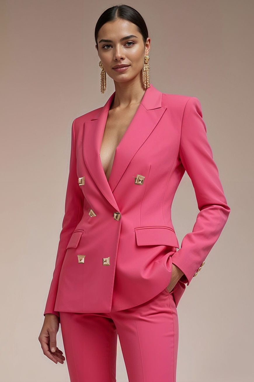 KELA pink Woman Business Pantsuit Office Attire realestate