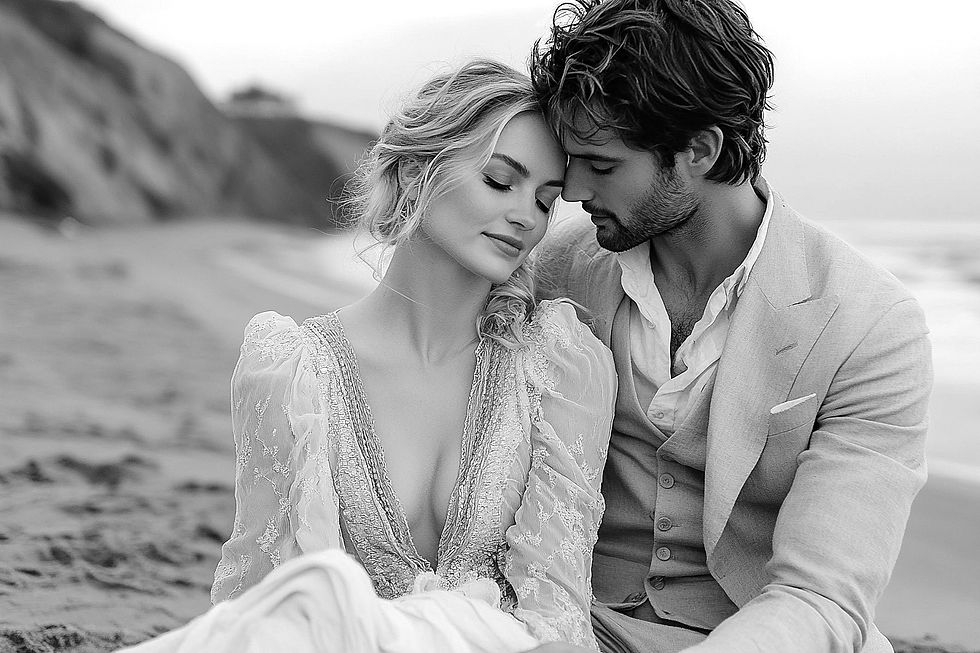 Vue en plongée d’un paysage naturel avec un modèle en arrière-plan