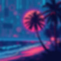 cyberpunk and edgy tech_cybersecurity background that also has a palm tree and beach vibe.