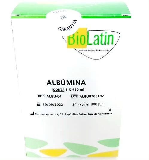 Albumina Reactivo Biolatin 2 x 120 mL