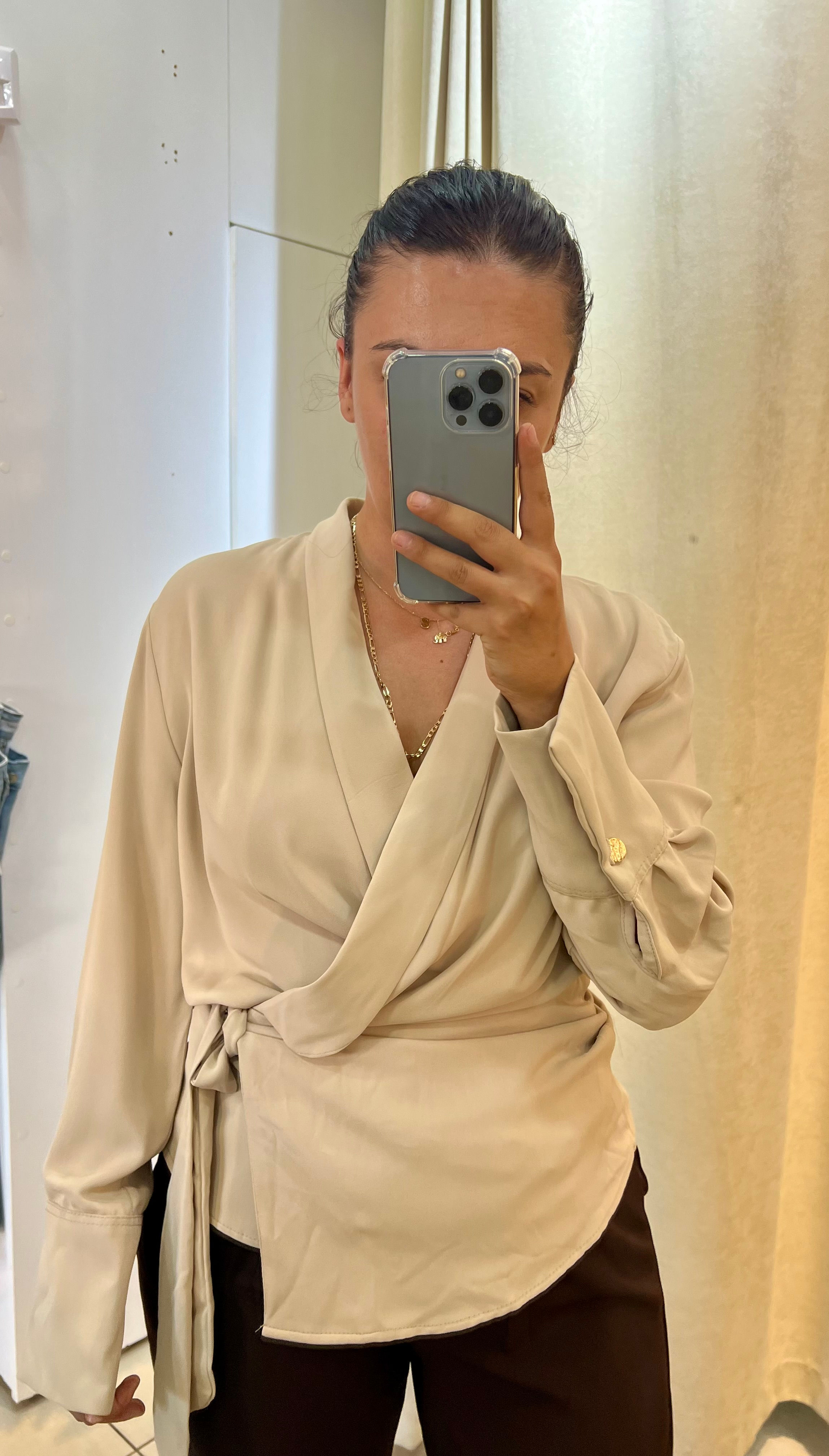 orj marka kruvaze yaka bluz