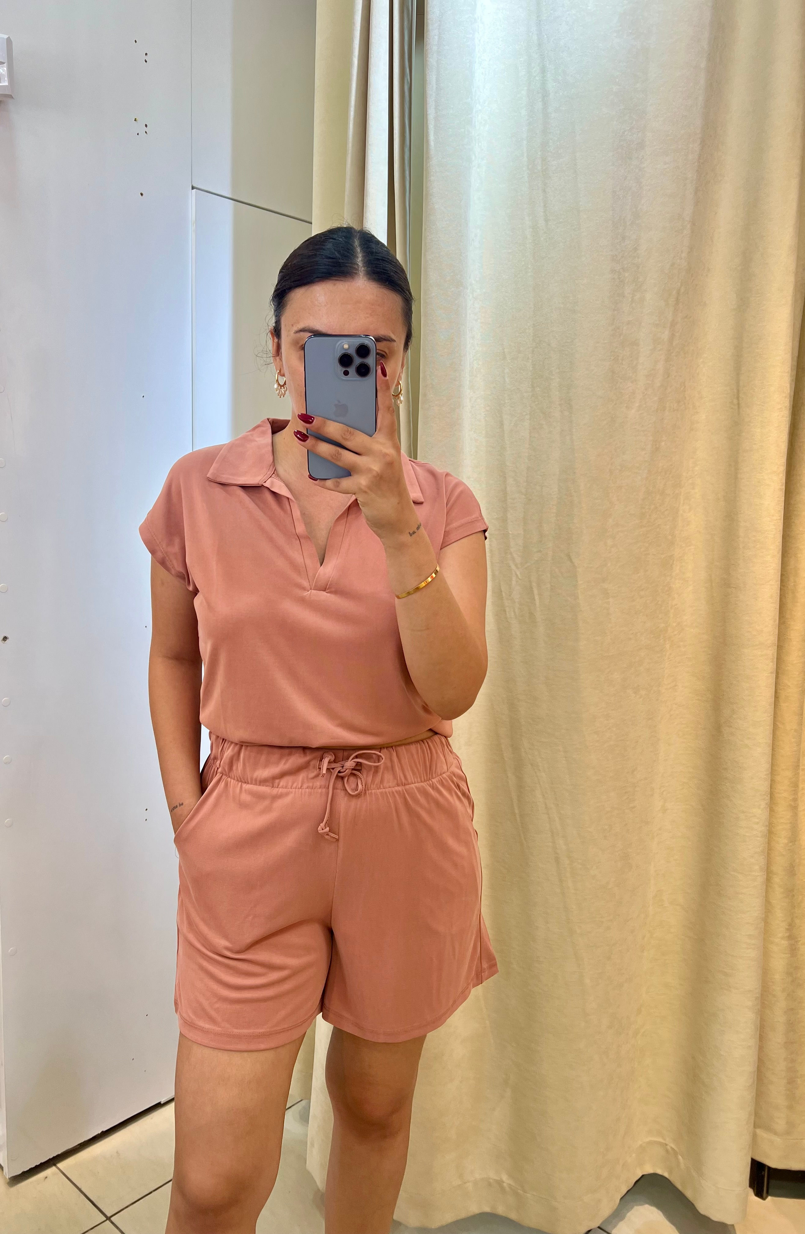 Modal Kumaş Pudra Renk Takım