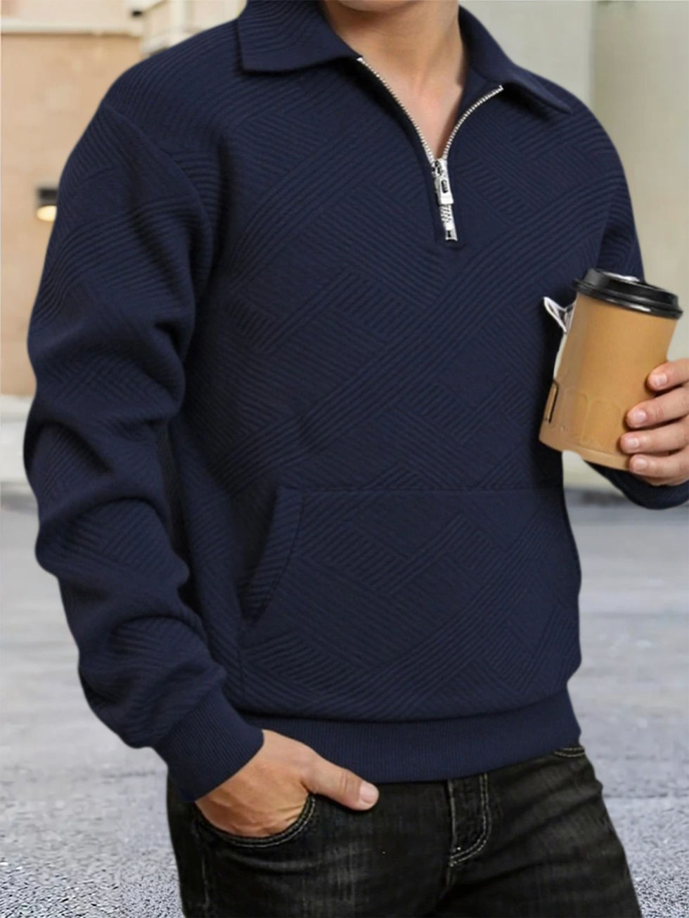 Thumbnail: Casual Half-Zip Sweatshirt Set