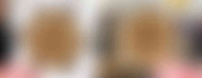 A pair of repeating patterns. The right one is correct, but the left shows a misaligned pattern