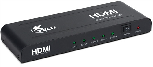 Spitter Box Xtech XHA410 4-Way HDMI Splitter Box With Power 1080p | Lan Integrators ...