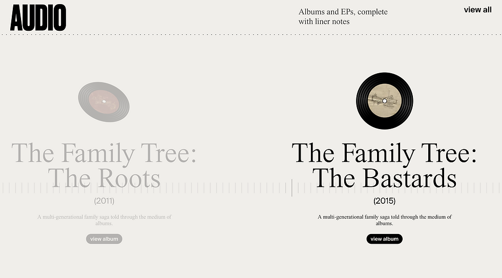 Audio on the homepage