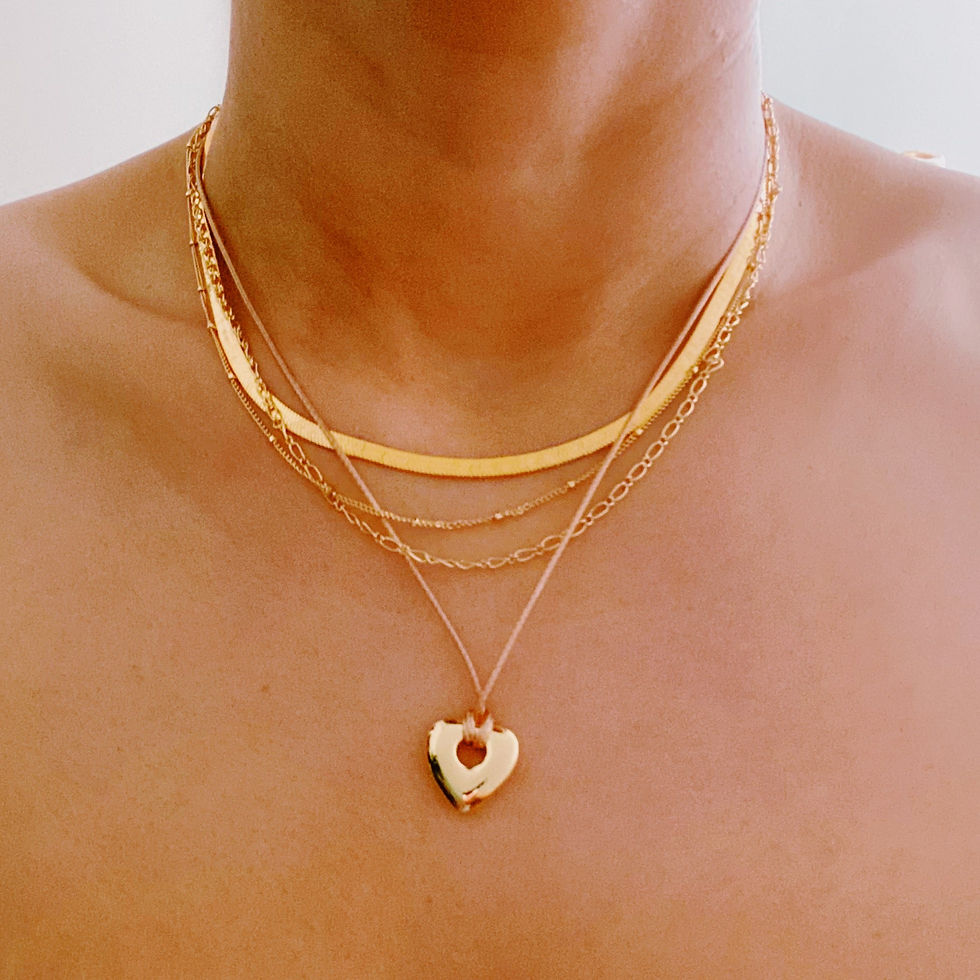Thumbnail: Perfectly Layered Heart and Chain Necklace