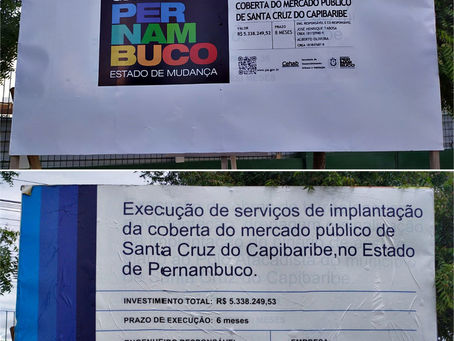 Informação em placa oficial desmente argumento de que obra da Central parou por aumento de custos