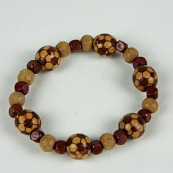 Wooden football beaded bracelet