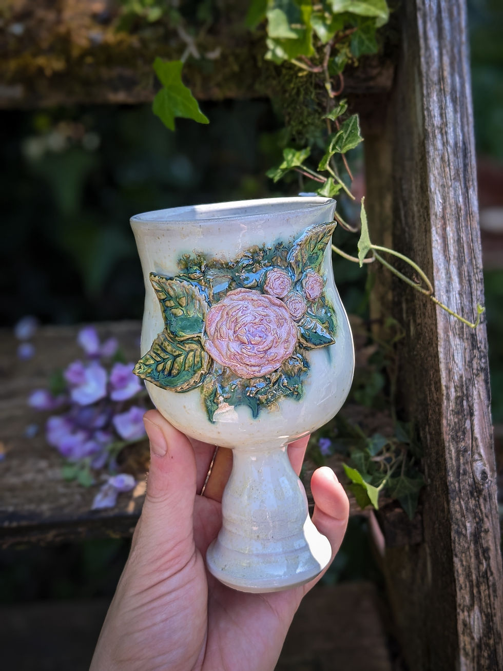Miniature : Calice Rosier Pierre de Ronsard  - Céramique