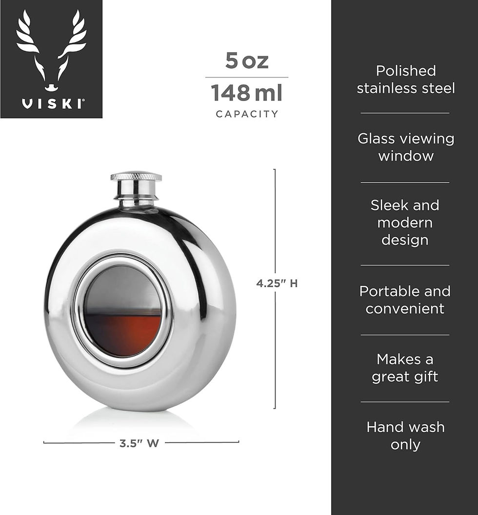 Thumbnail: Viski Scope Stainless Steel Round Liquor Flask 148ml