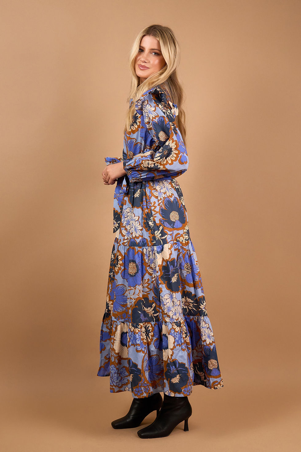 Thumbnail: Rhoda Dress Blue Flower