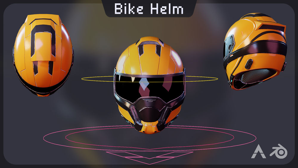 Motorcycle Helmet rig by TOAnimate Academy. A rigged Motorcycle Helmet for blender. This and many more rigs available at TOAnimate Store, an asset store filled with high quality Blender rigs.