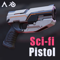 Sci-fi pistol/blaster rig. Perfect for any action shots either on Earth or in space. Movie-quality rigged asset for Blender.