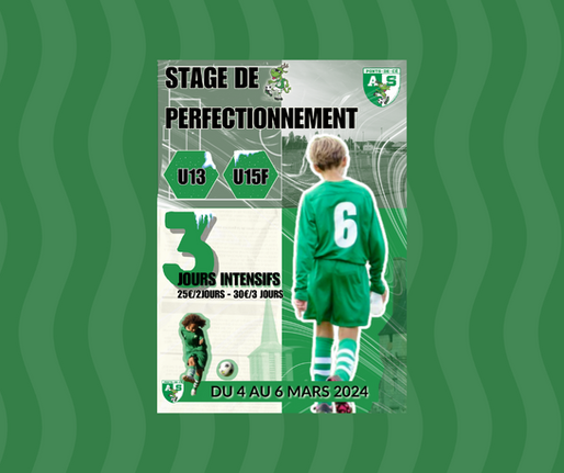 STAGE DE PERFECTIONNEMENT U13/U15F⚽️