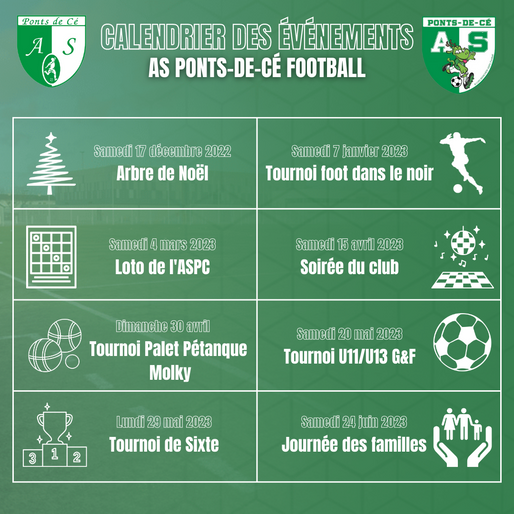 Calendrier des évènements de l'ASPC