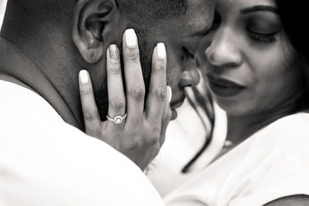 Upclose intimate portrait of a couple