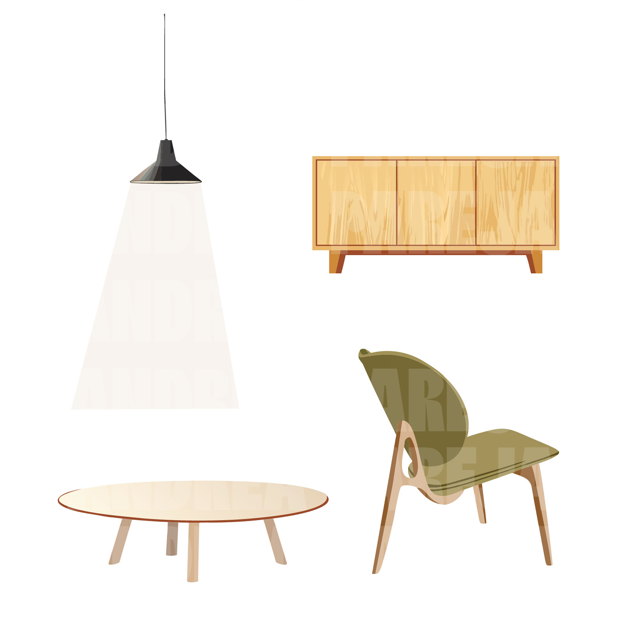 Producto: Flat Vector Living Room 01 - Living Room Pack