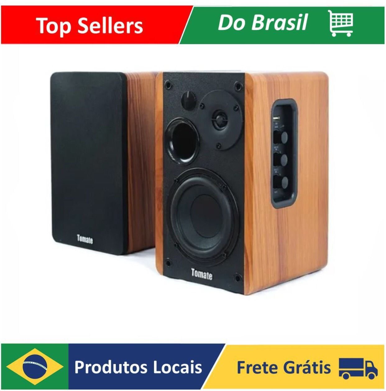 Caixa De Som Ativa Monitor Áudio Bluetooth Pendrive Usb Rca