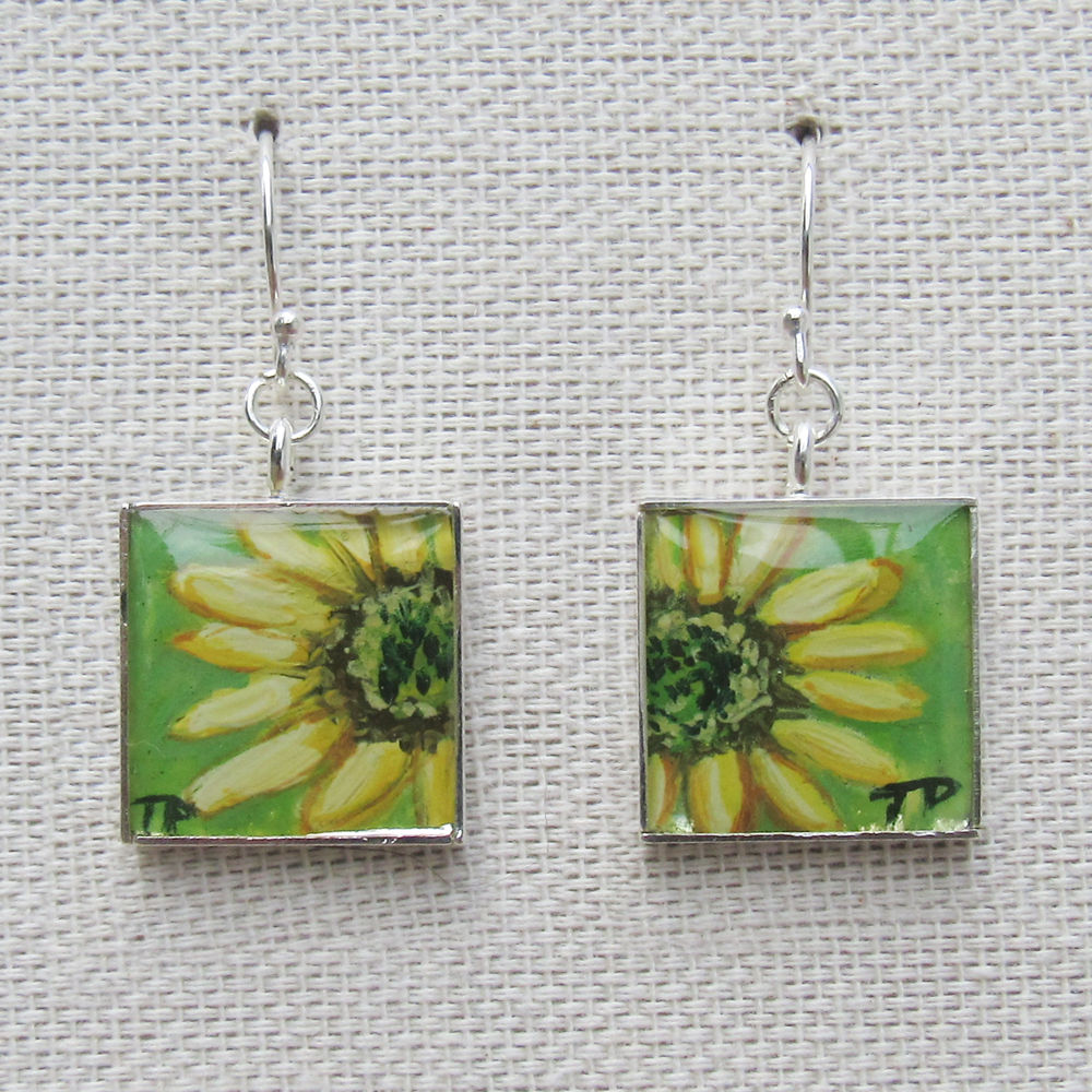 Sunflower Square Earrings