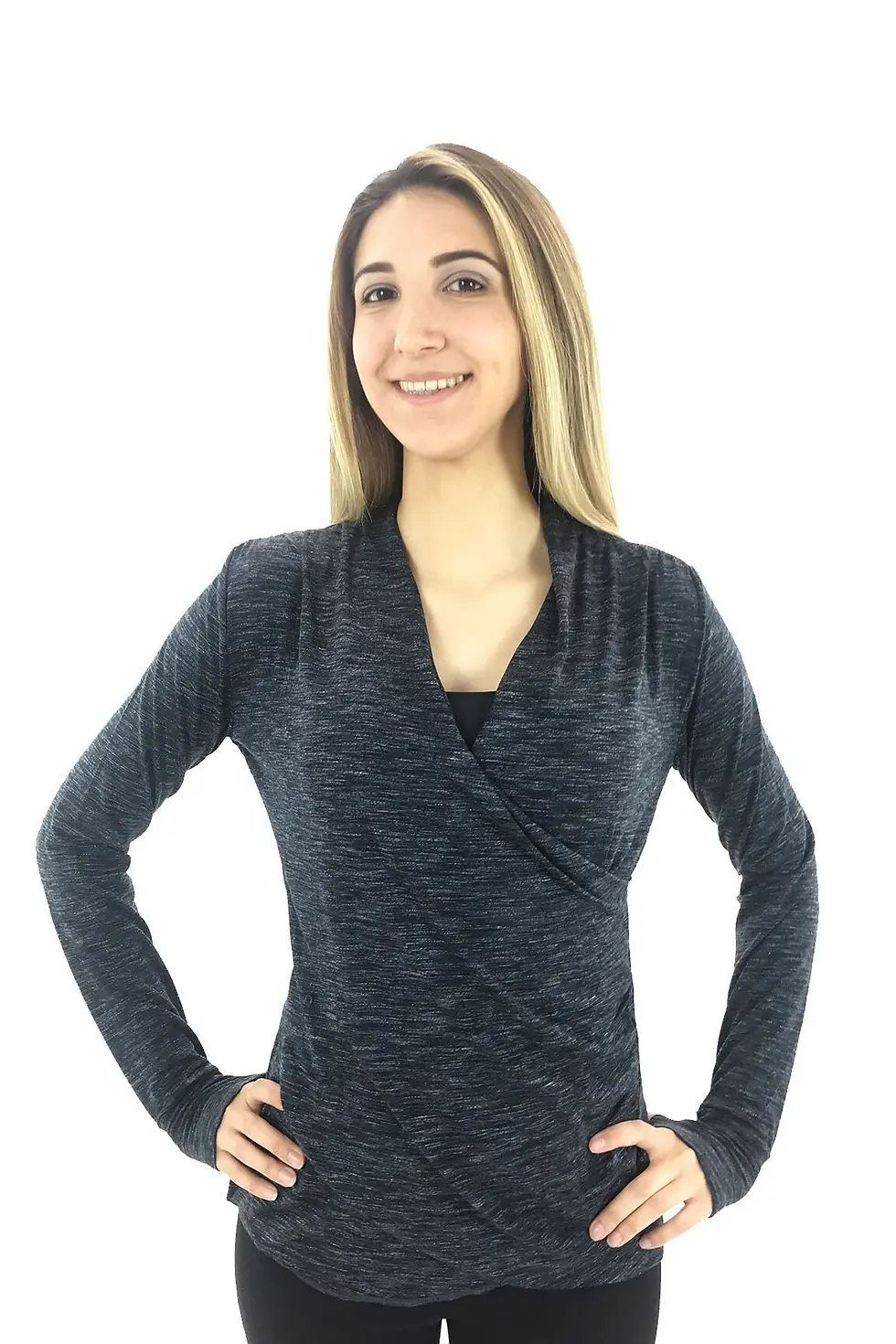 Küçük resim: bfit Bslim Kadın Degaje Yaka Uzun Kol Body