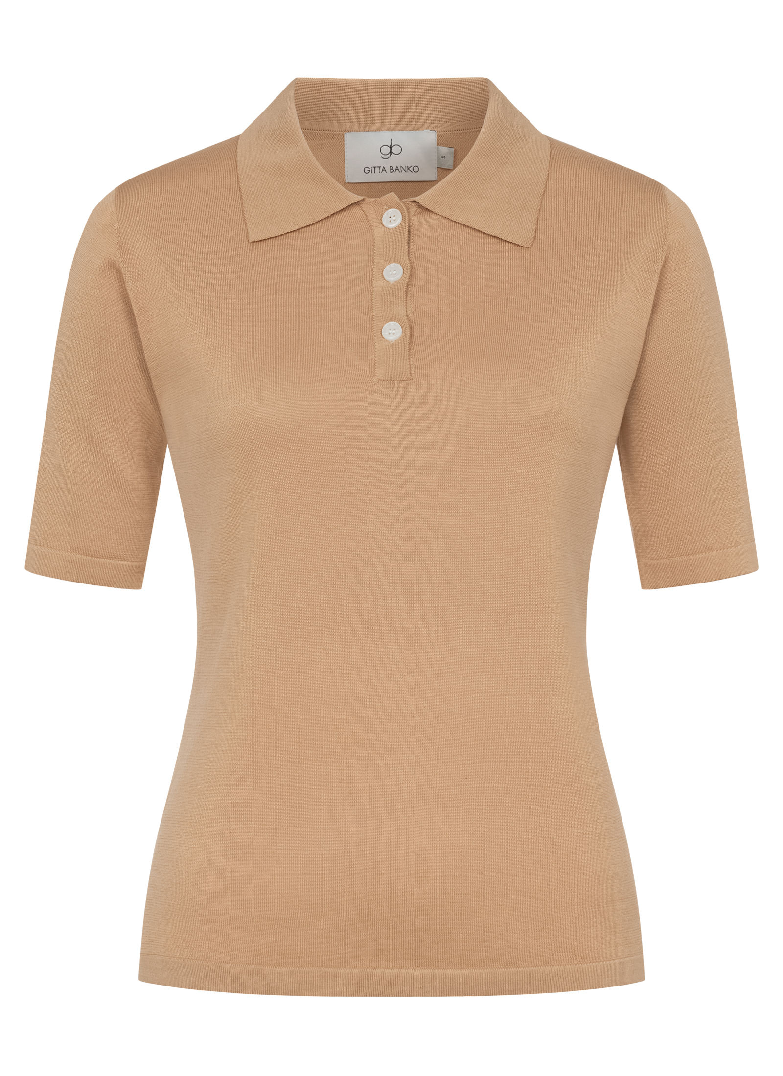 SILK-COTTON POLOSHIRT KEIKO IN CAMEL
