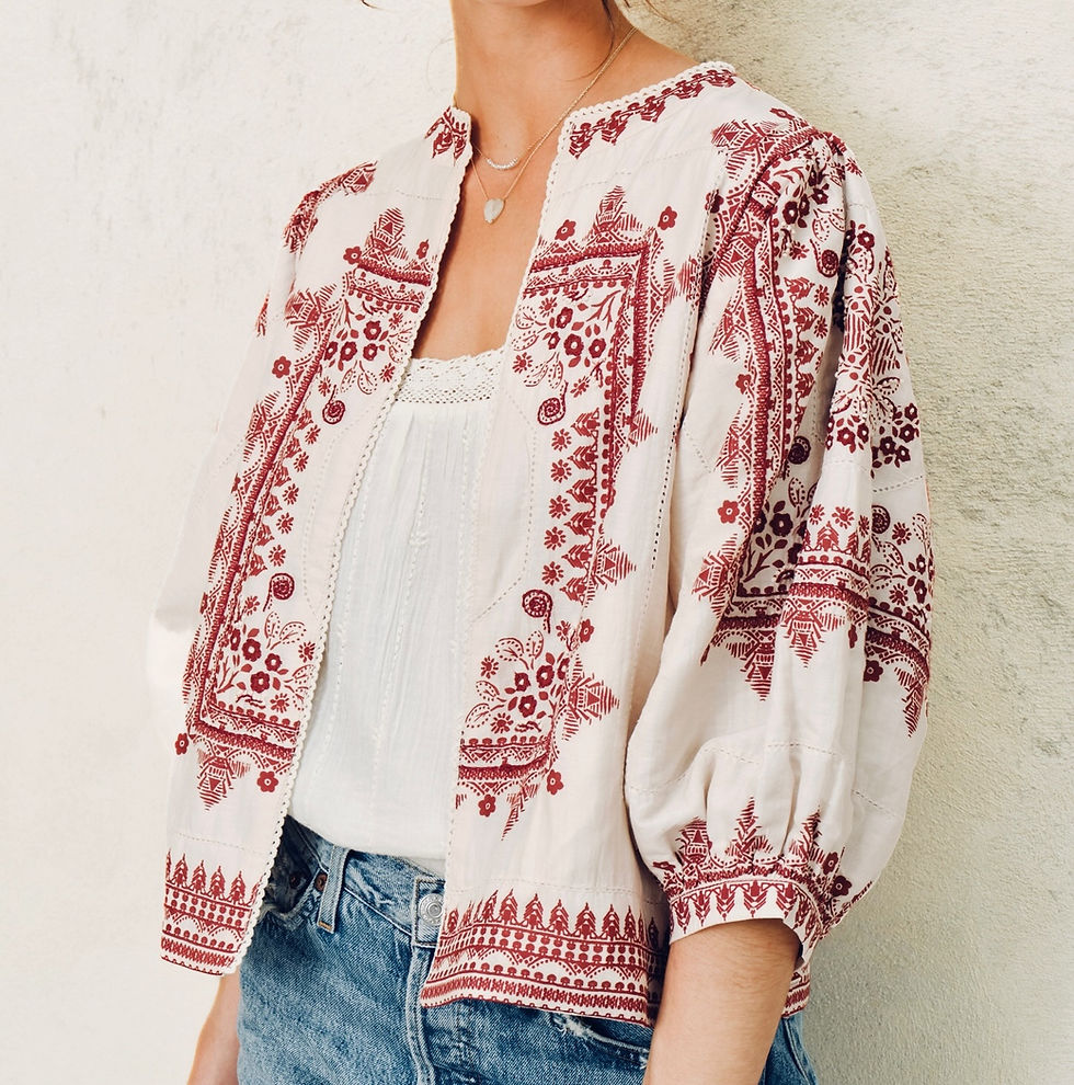 Miniaturbild: M.A.B.E EMBROIDERED JACKET IN ECRU