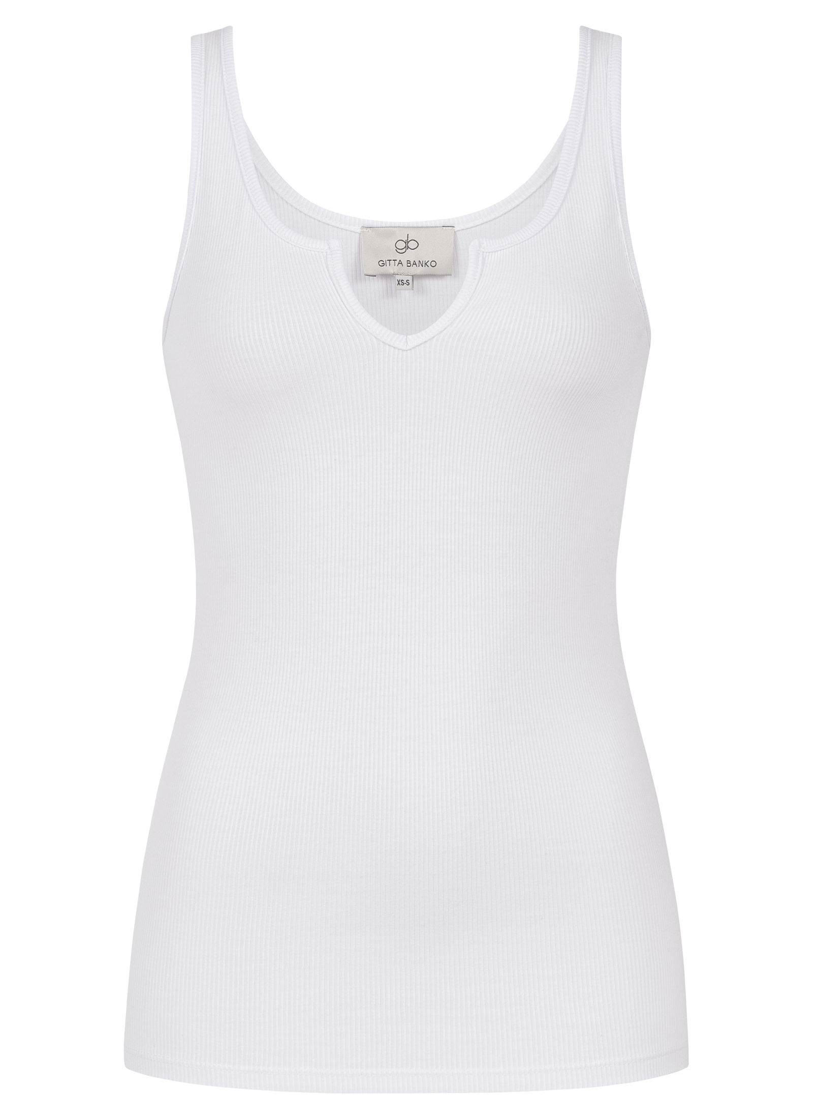 TANK TOP ZOE WITH V CUT IN WHITE