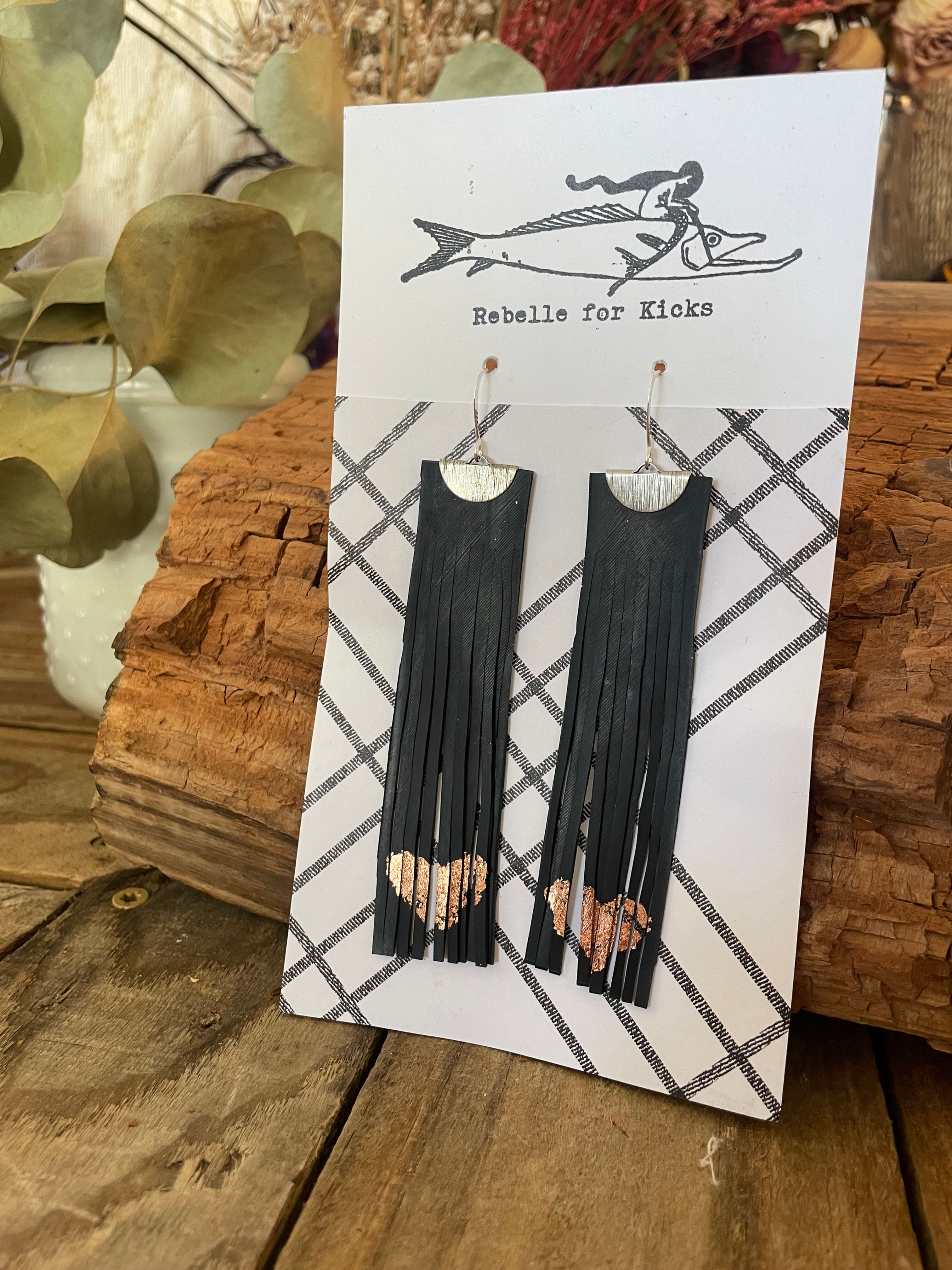 From the Bottom of My Heart Fringe Earrings - Copper