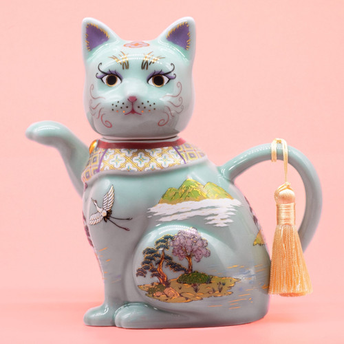 福招き猫ポット空色 -UTOPIAN LUCKY CAT TEA POT- | 小楽園