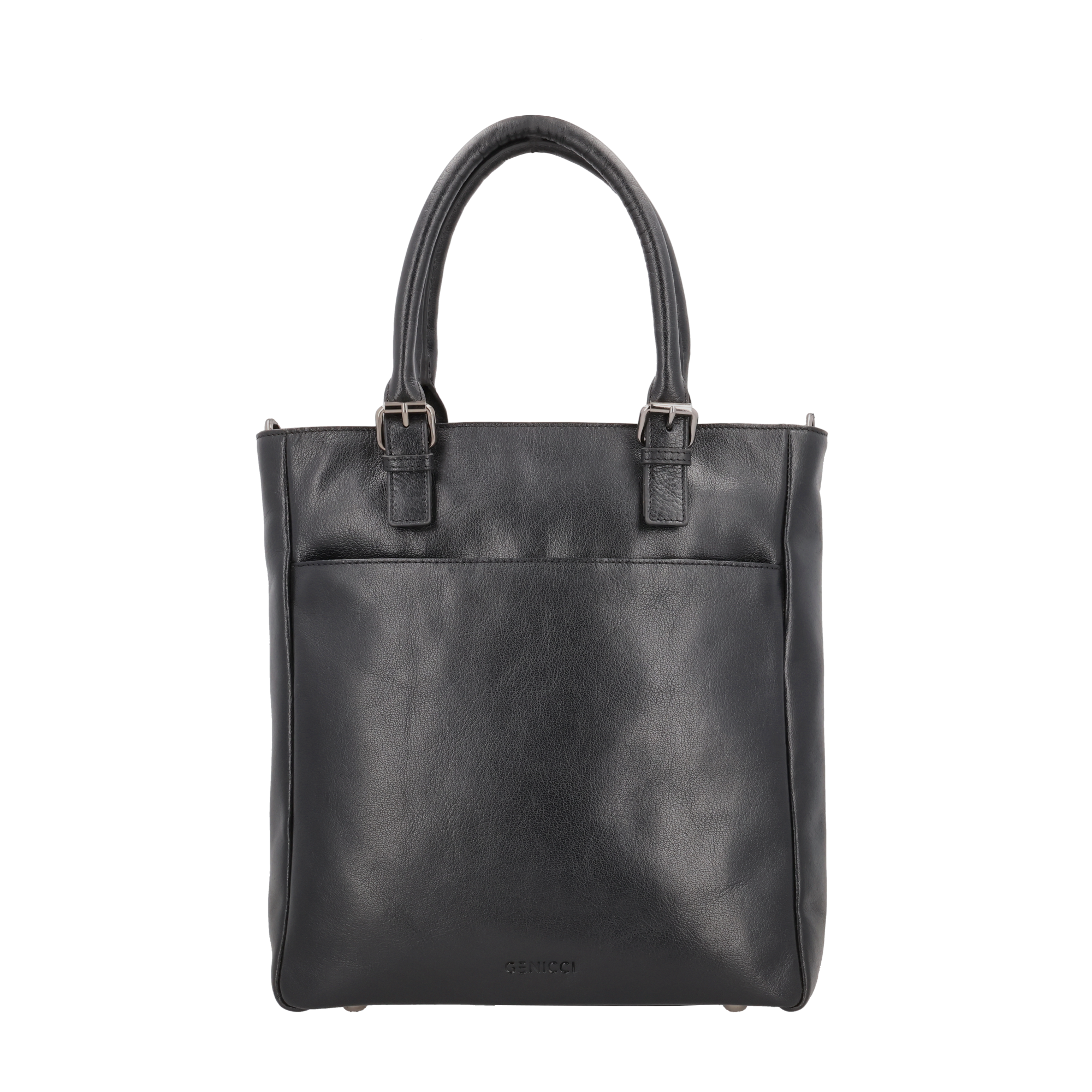 Leren shopper zwart Tess