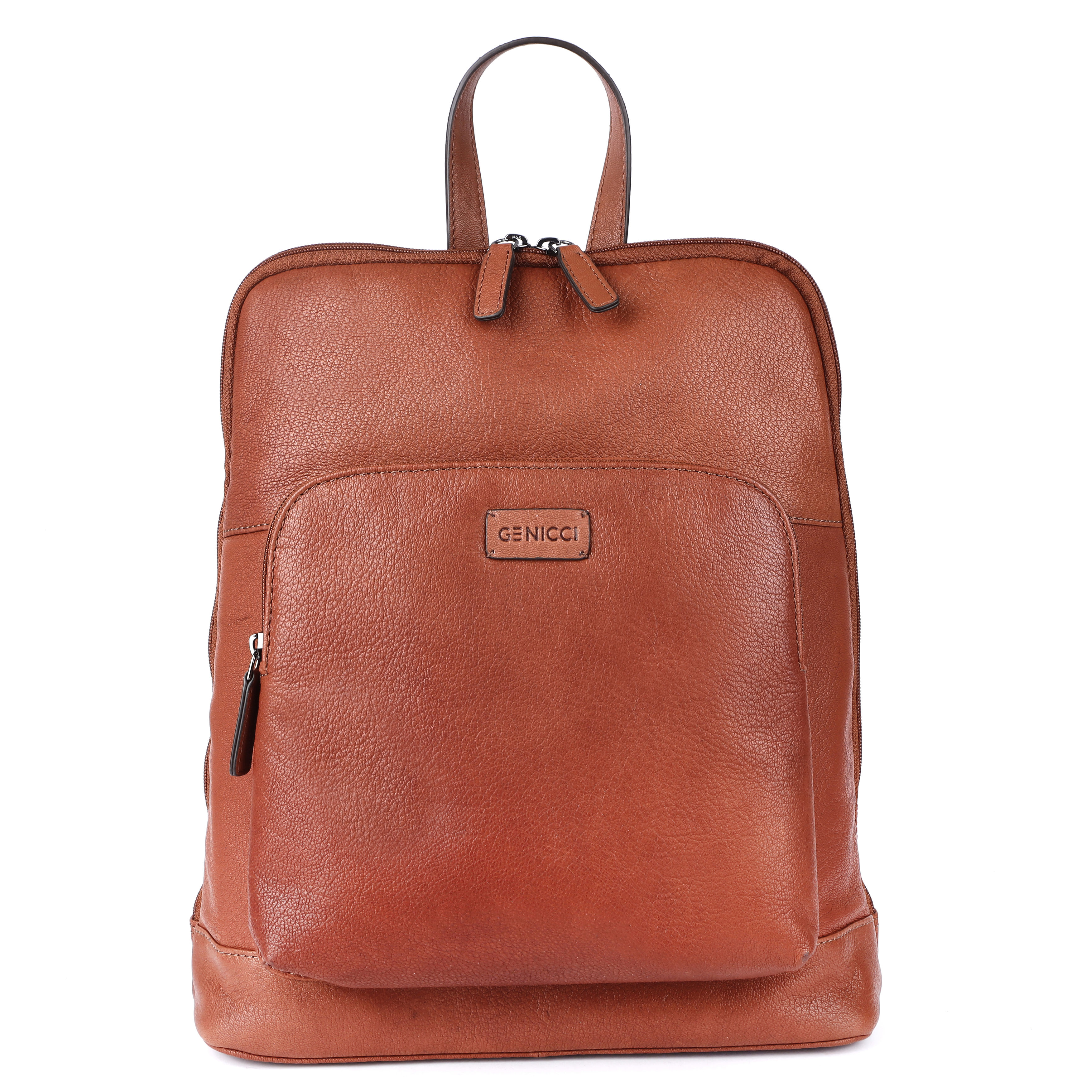 LEDEREN RUGZAK COGNAC JORDAN