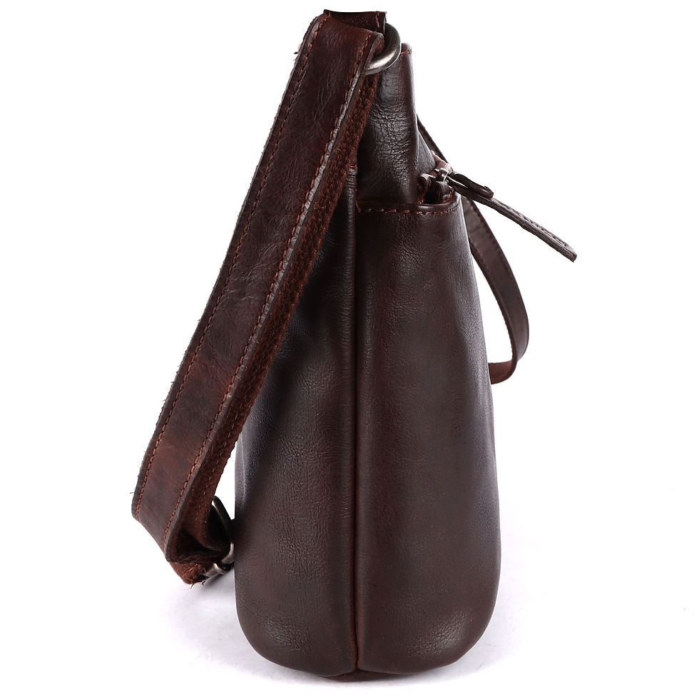 Thumbnail: LEATHER CROSS BODY DARK BROWN GRACE