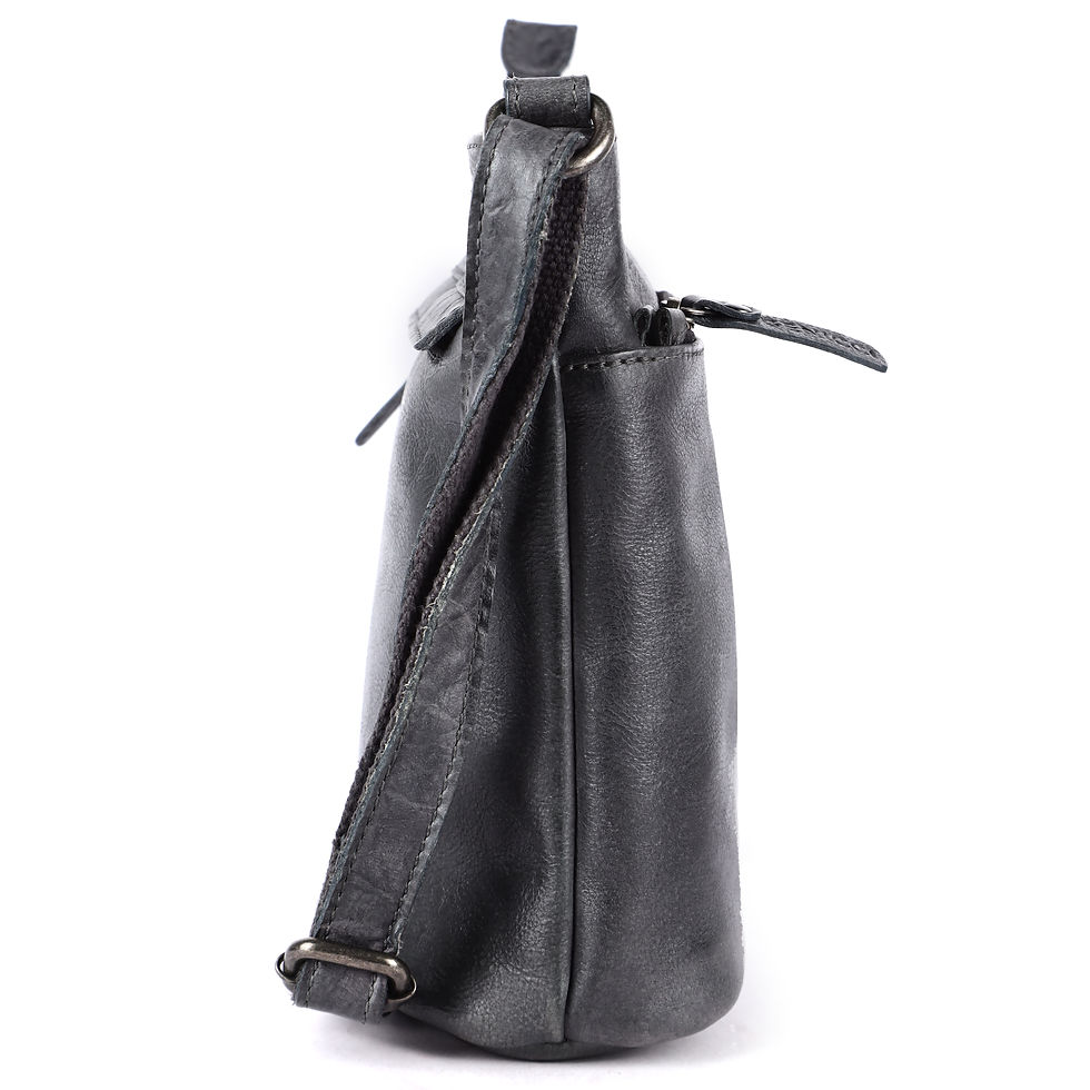 Thumbnail: LEATHER CROSS BODY GREY GRACE