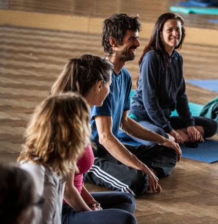 James teaching in a circle